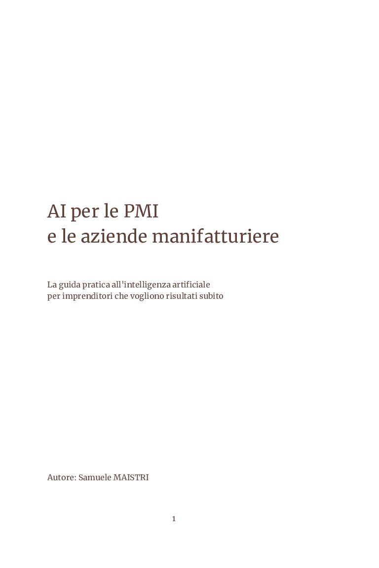 Libro AI per PMI e aziende manifatturiere